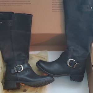Timberland black leather size 6m boots-worn once